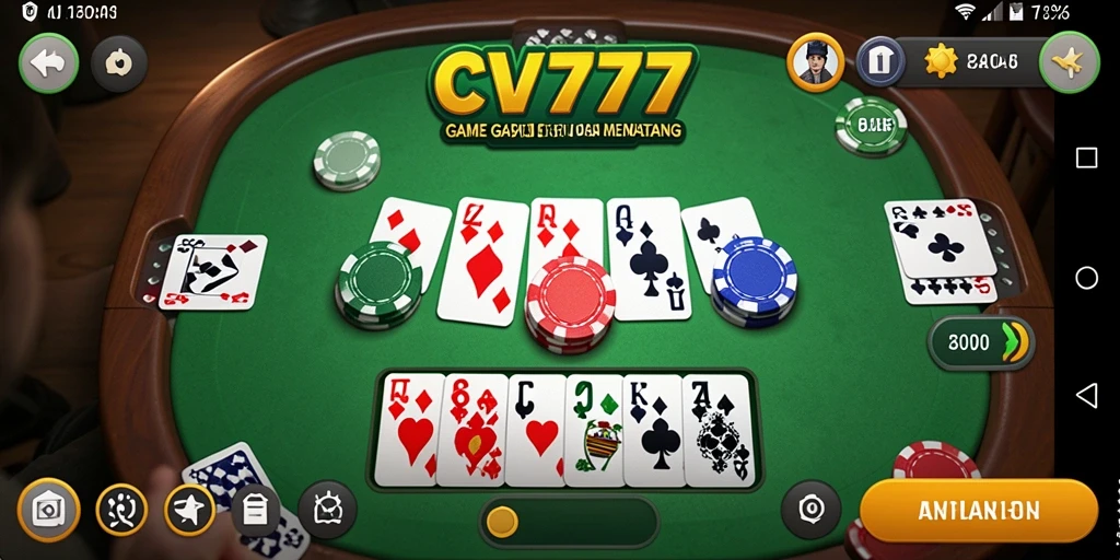 Tampilan gameplay Gaple yang seru dan menghibur di CV777.