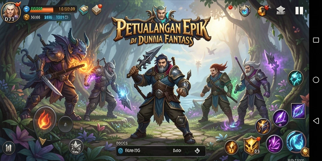 Tampilan gameplay D73 yang menakjubkan dan penuh petualangan.