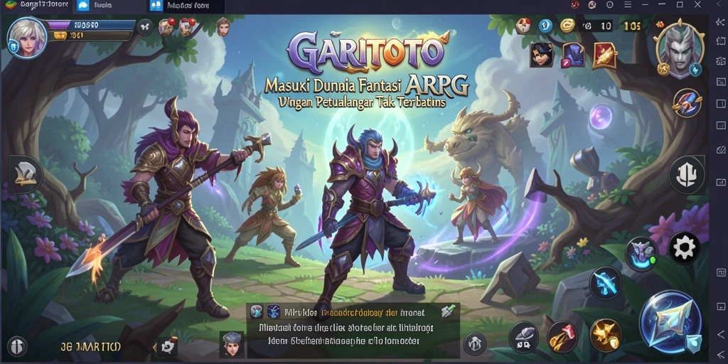 Screenshot GARITOTO menampilkan karakter dalam pertempuran epik.