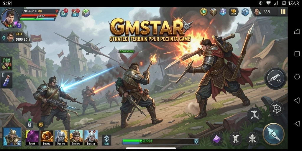 Tampilan gameplay GMSTAR yang menegangkan dan strategis.