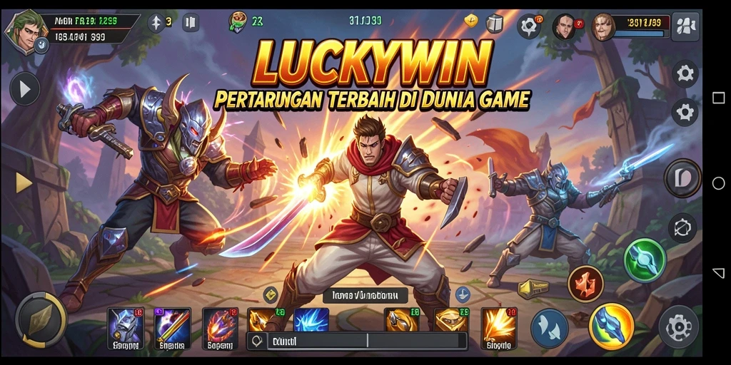Tampilan gameplay menarik dari LUCKYWIN dengan pertarungan yang seru.