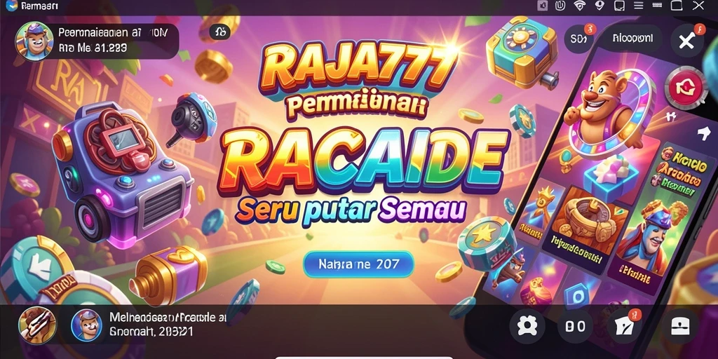 Tampilan permainan seru RAJA777 yang penuh warna dan aksi.
