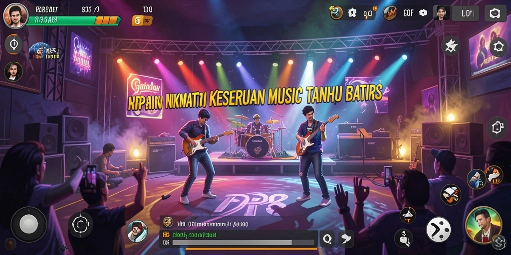 Tangkapan layar RP8 menampilkan gameplay musik yang seru dan interaktif.