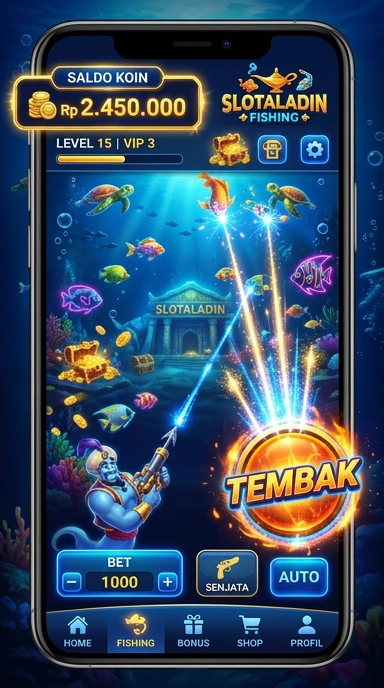 Tampilan utama aplikasi slotaladin yang sederhana dan menarik.